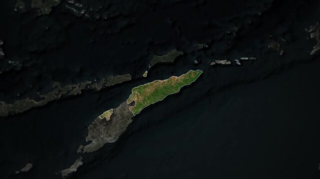 EAST TIMOR Map Animation with White Borders, Digital Country Borders and Light Transition Background