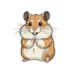 Obraz premium Cute Cartoon Hamster Closeup Portrait 4.