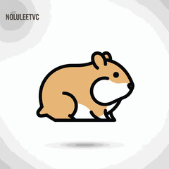 Fototapeta premium Cute cartoon rabbit profile view.