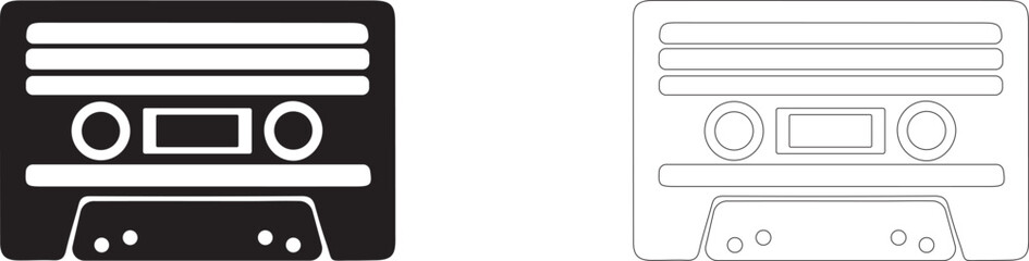 Obraz premium Compact audio cassette vector icon.