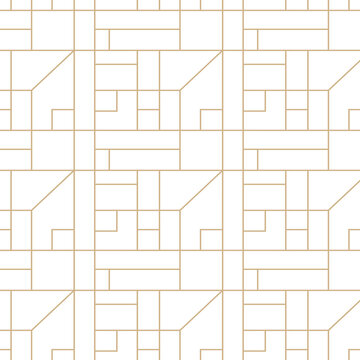 Minimalistic geometric ornamental pattern. Elegant outline creative luxury background. Monochrome endless unusual beige print