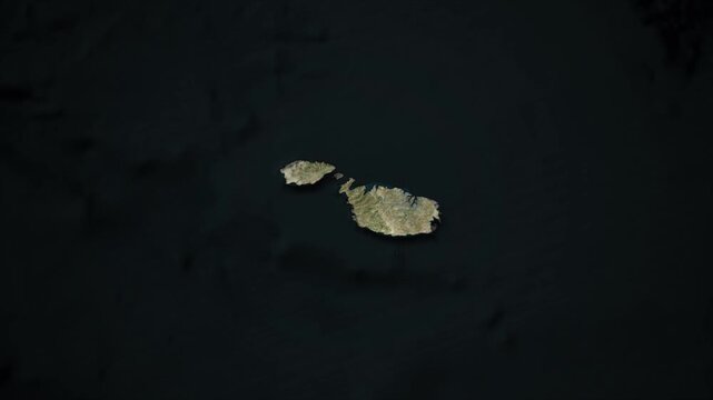 MALTA Map Animation with White Borders, Digital Country Borders and Light Transition Background