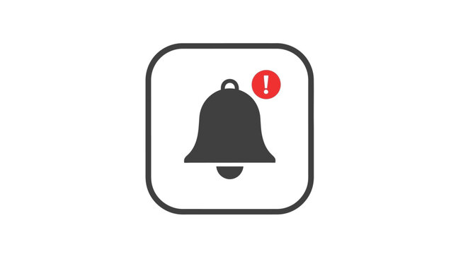 Notification Bell Icon With Alert.