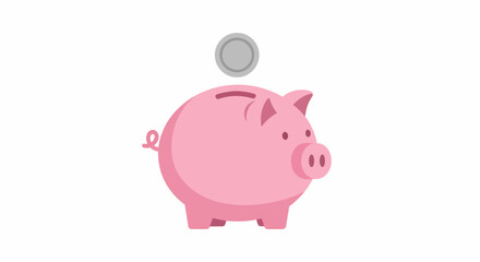 Fototapeta premium Pink Pig Saving Money Bank.