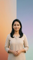 Fototapeta premium Indian Woman Work Life Balance Mental Wellness Concept Portrait