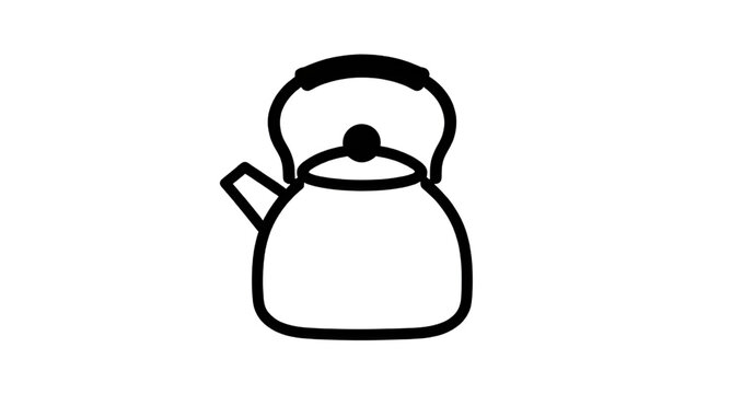 tea kettle, kettle icon, teapot icon, tea icon, hot drink, kitchen utensil, cooking pot, boiling water, steam kettle, kettle outline, line icon, outline icon, simple icon, minimal icon, flat icon, vec
