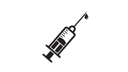 Fototapeta premium Syringe with a drop of liquid on the needle on white background for medical and healthcare concepts