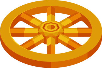 Obraz premium Golden Dharma Wheel Illustration