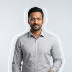 Obraz premium Indian Professional Digital Twin AI Identity Concept Portrait