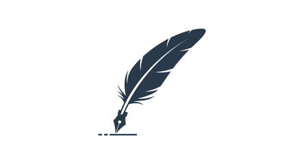 Dark feather quill pen writing instrument. © Nunik