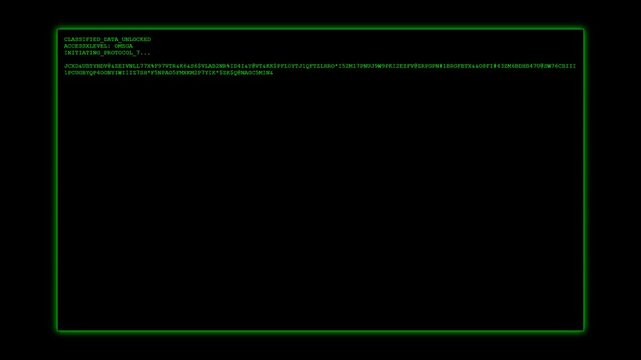 Classified Data Unlocked: Green Hacking Code on Black Terminal Screen
