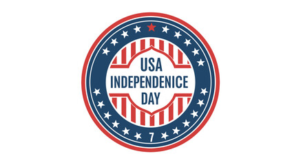 Obraz premium USA Independence Day patriotic emblem with stars and stripes.