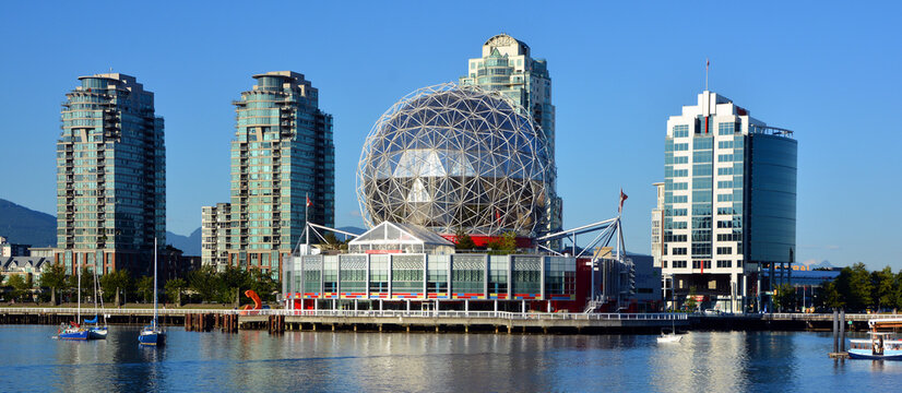 VANCOUVER BC CANADA: Science World at Telus World of Science. It has many interactive science exhibits and displays, and popular attraction in Vancouver