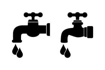 ikona kranu i kropli wody, plik wektorowy © robert6666