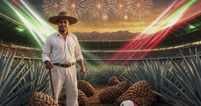 hombre, agave, estadio, festejo, mundial, copa del mundo, tequila, balon, gorros, horticultura, gente, agricultor, naturaleza, huerta, sonriente, cow-boy, par, seniors, fruta, persona, sonrisa, alimen