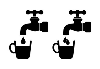 ikona kranu i filiżanki, plik wektorowy © robert6666