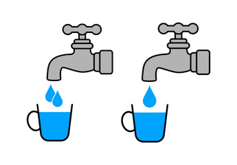 ikona kranu i filiżanki, plik wektorowy © robert6666