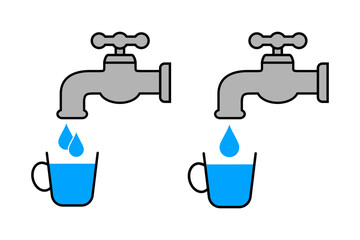 ikona kranu i filiżanki, plik wektorowy © robert6666