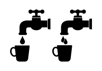 ikona kranu i filiżanki, plik wektorowy © robert6666