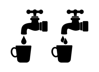ikona kranu i filiżanki, plik wektorowy © robert6666