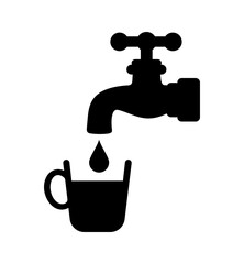 ikona kranu i filiżanki, plik wektorowy © robert6666