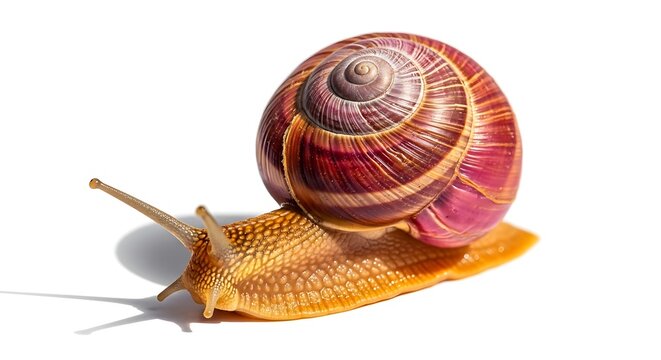 Garden snail on a leaf a close up view of nature's detail