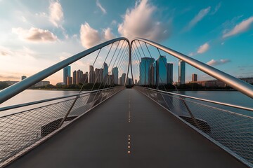 Fototapeta premium Title dramatic view of the margaret hunt hill bridge in dallas texas description a stunning low angle shot of