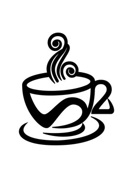Modern Cafe Logo Black White Vector format jpg