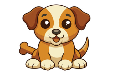 Obraz premium puppy vector on white background