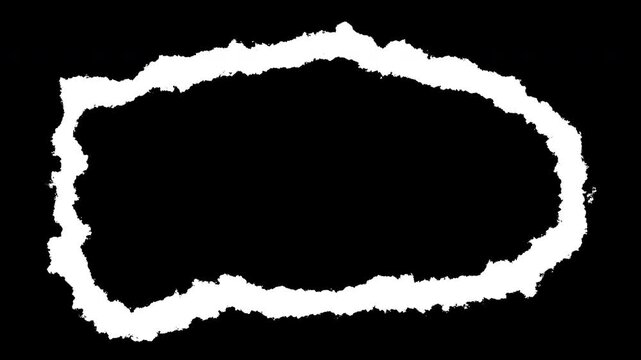 Abstract White Grunge Brush Frame Reveal on Black Background 4K Animation