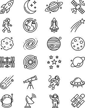 Collection of space and astronomy icons