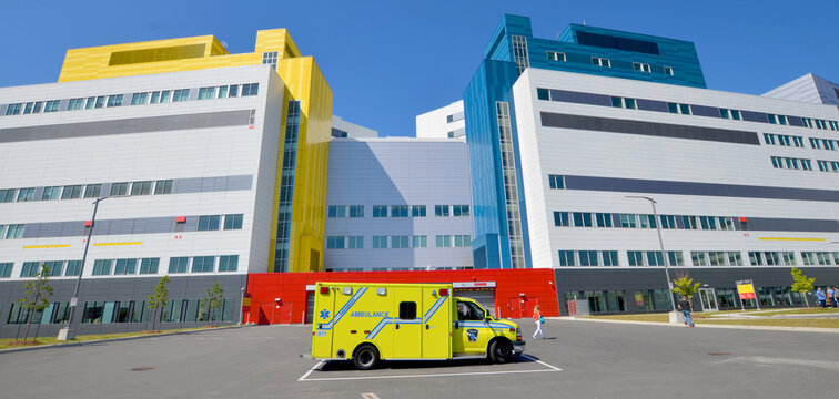 MONTREAL QUEBEC CANADA: New McGill University Health Centre (MUHC) and shriners hospital a network of teaching and community hospitals 