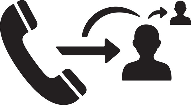 Telephone Receiver Call Forwarding and Transfer Icon