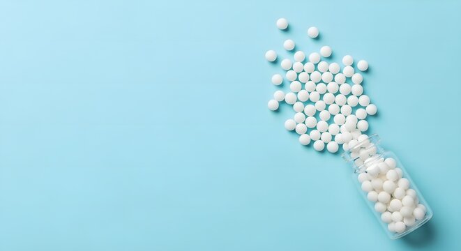 Homeopathy Medicine Globules and Glass Bottle