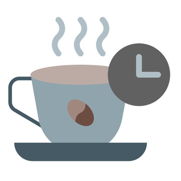 Coffee Time Vector Flat Icon Design