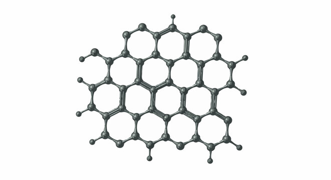 Interconnected hexagonal atomic lattice structure of carbon atoms