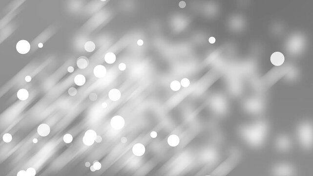 Bokeh light streaks background animation, Soft bokeh background with diagonal light streaks and glowing white circular highlights