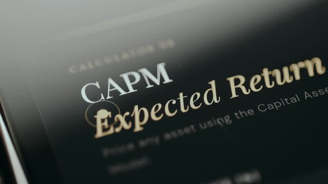 CAPM Calculator for calculation of Expected Return on mobile phone screen, close-up view