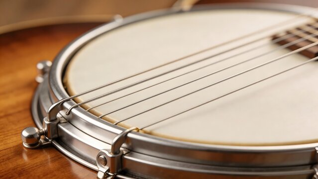Closeup of a banjo