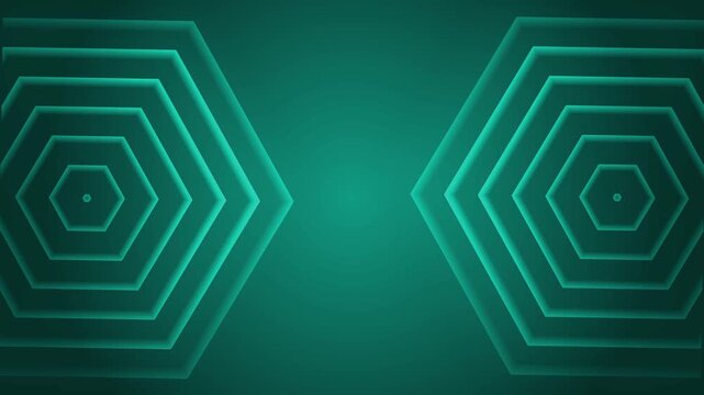 Glowing hexagon mirror background shape line animation