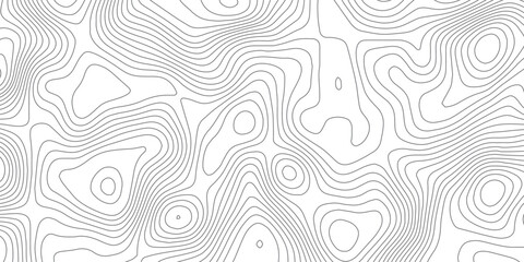 Seamless Abstract Topographic Contour Pattern with Flowing Organic Lines, Elevation Map Style Texture and Modern Monochrome Geographic Background Design. © Hasan