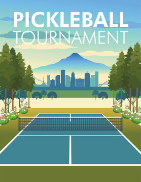 Portland Pickleball Tournament Template Vector Illustration