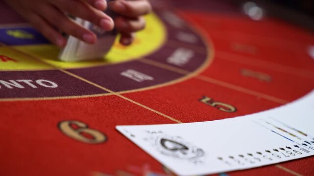 Close up of player showing cards on casino table capturing gambling moment with focus on luck risk betting and entertainment lifestyle concept