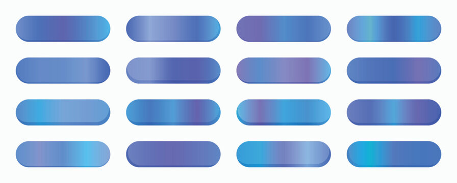 Buttons with vibrant blue gradient finishes serve as professional components for tech-oriented web interfaces and mobile application button systems.