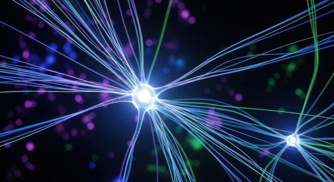 Glowing neuron theme Luminous nerve design Futuristic network theme Digital connection design Vibrant fiber theme Abstract signal design Electric energy theme Intricate Wallpaper Background image