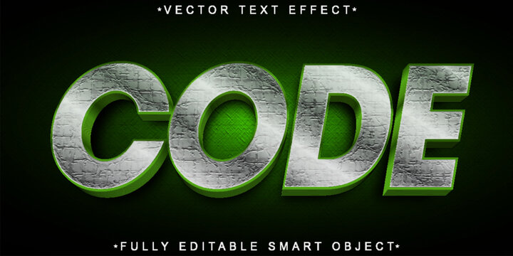  Code Digital Matrix Typography Style Vector Fully Editable Smart Object Text Effect