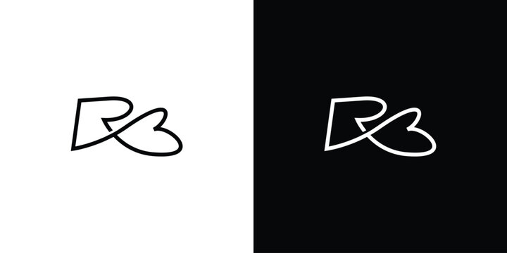 Unique and simple letter RB initials logo design