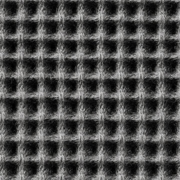 Seamless macro background of geometric waffle pique cotton fabric.