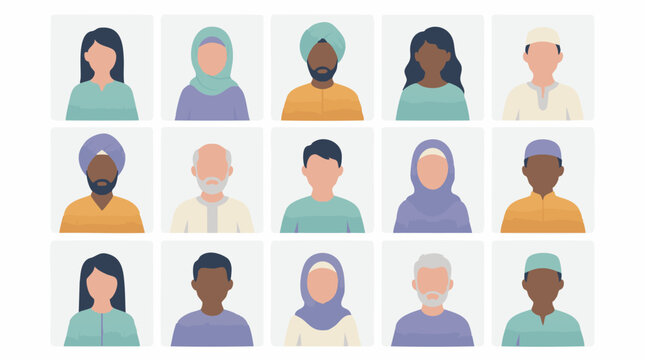 Diverse group of multicultural people vector avatars with varied ethnicities