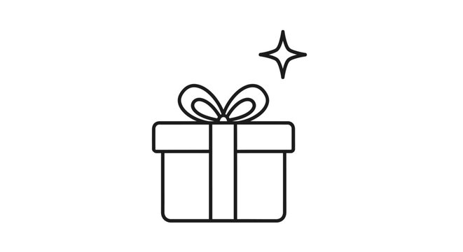 A red and gold vector illustration of a festive gift box with a decorative ribbon and bow for a Christmas birthday or holiday celebration surprise